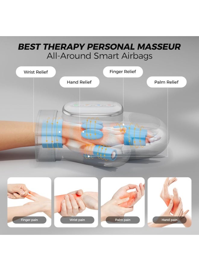 Heated Compression Hand Massager | 3 Massage Modes | Multiple Intensity Levels | Relief for Carpal Tunnel  Arthritis | Hand Therapy Glove | Great Gift Option - Image 3